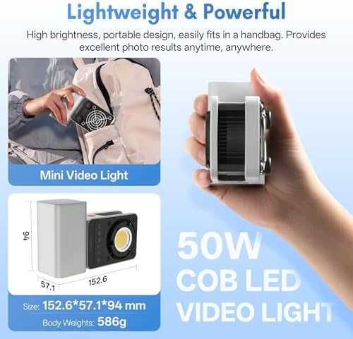 Нова Преносима Видео Светлина ZHIYUN CX50 50W CRI 95+ Батерия за Видео