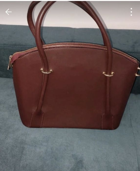 Poșetă din piele naturală burgundy