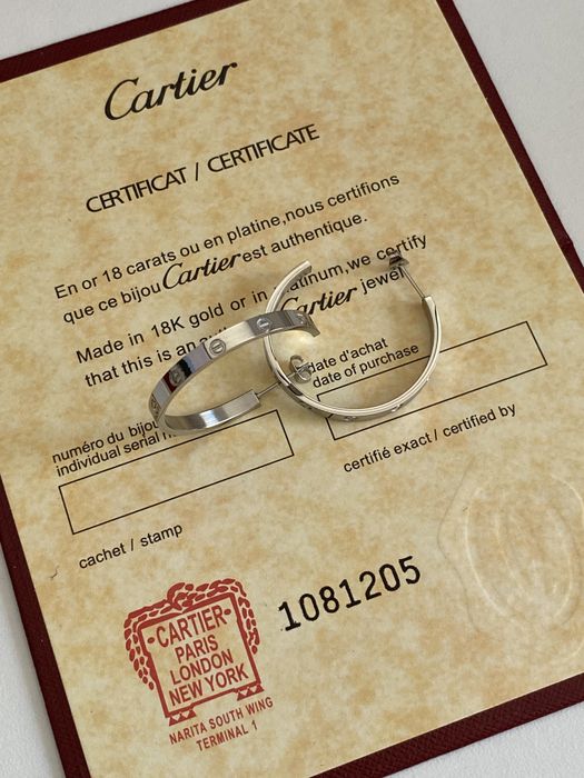 Cercei Cartier Love White Gold 585