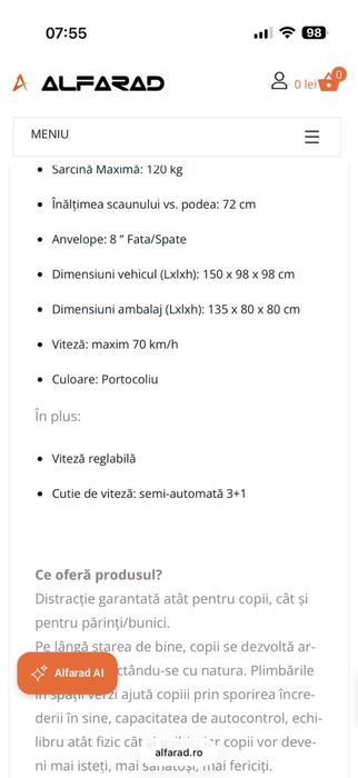 ATV 125cc kxd-commander 007, e start,automata 3+1,4 timpi,8 inch,portocaliu