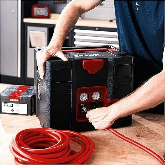 Компресор stier systainer skt 160-8-6 безмаслен 1,100 w мощност