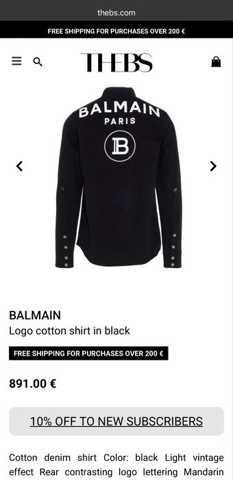 Balmain Paris Denim Shirt/Overshirt 40(M)