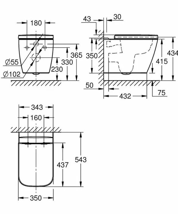Подвесной унитаз Grohe BauEdge Ceramic