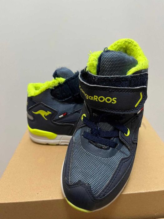 Sneakers copii KangaROOS dark navy/lime, marimea 30