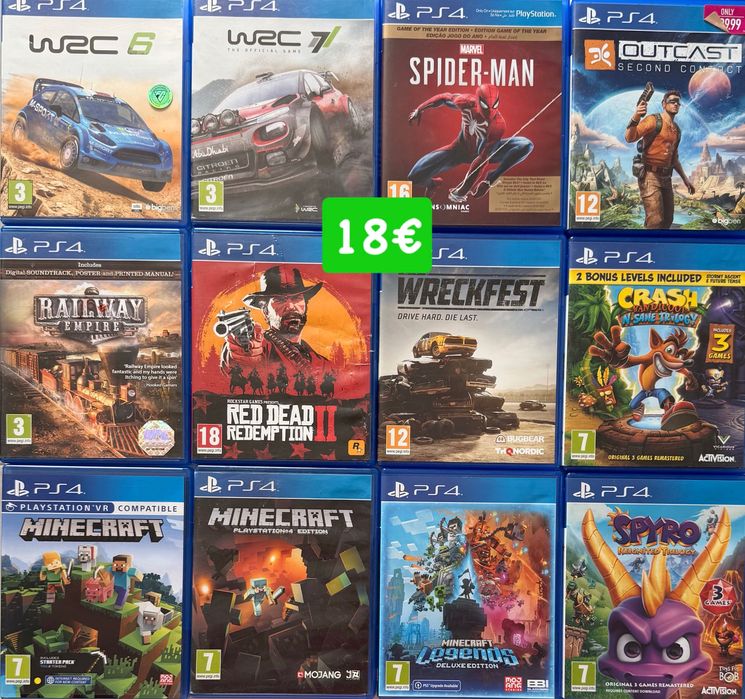 Playstation 4 Spider man/ Red Dead /Minecraft / Spyro