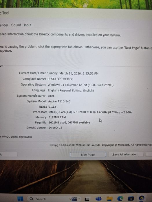 Laptop Acer Aspire 5