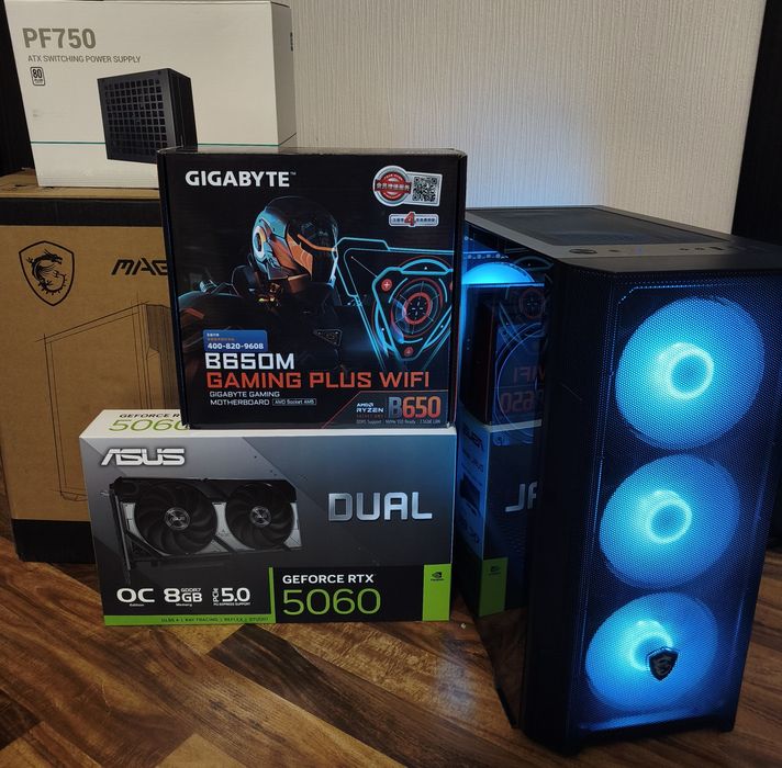 Ryzen7 7800x3d/rtx5060 8gb/32gb ddr5/b650 Gigabyte/512gb ssd nvme /
