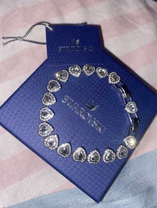 Bratara Swarovski Angelic Inimioare Argintii - nouă, în cutie