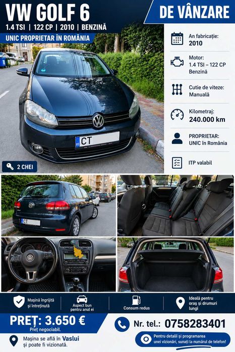 Vând Golf 6 Unic proprietar