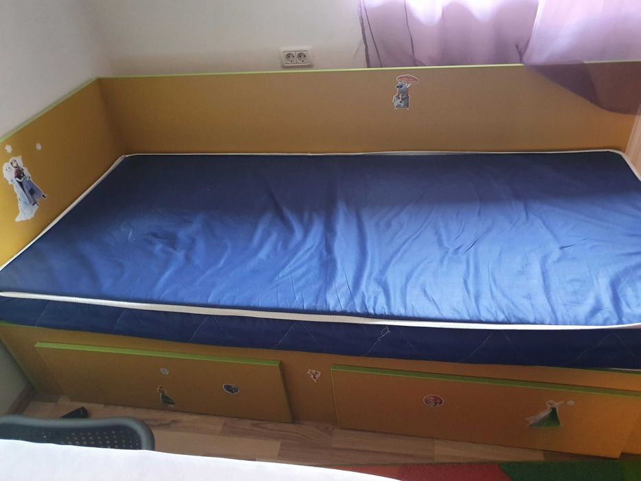 Pat 90x200 cm saltea si somiera