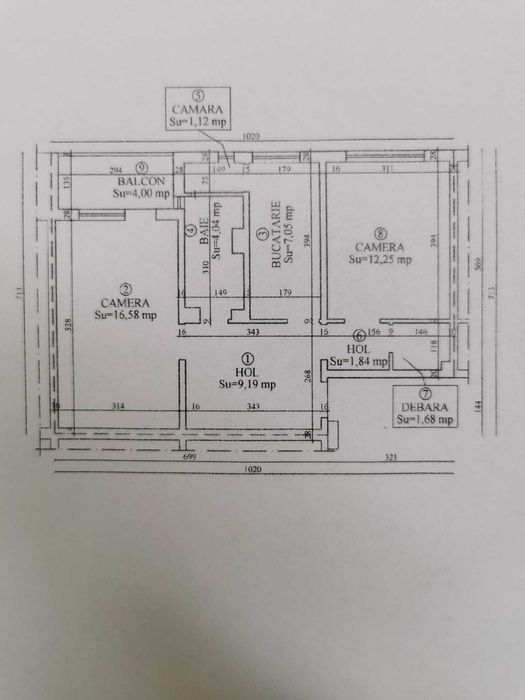 Vand ap. 2 camere decomandant, hol patrat, et. 3 bld. 1848 Dambu