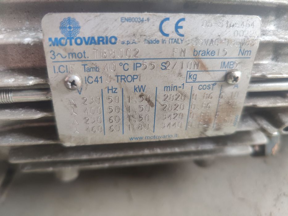 Motor electric trifazat cu reductor, 1.5kW, 280rpm, 380V