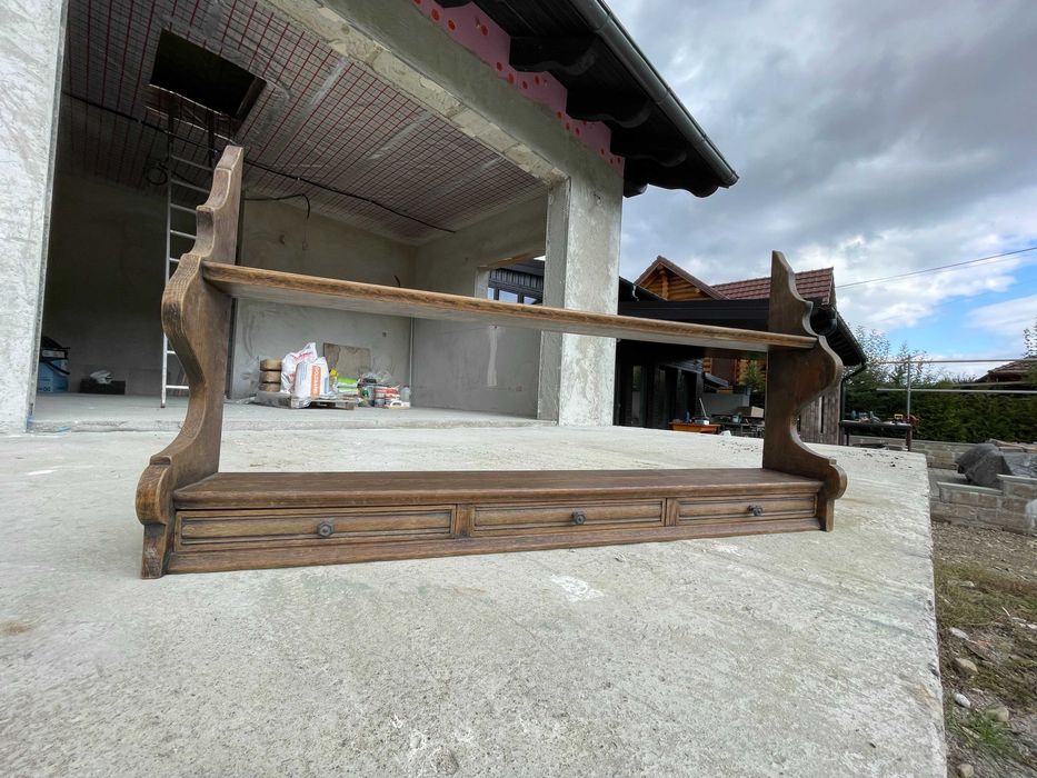 Polita blidar cu sertare model rustic recomandata pentru zona gratar