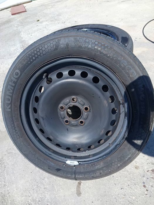 3бр. Железни джанти 16" 5х112 (VW, Skoda, Audi) + 2 бр. Летни гуми Kumho DOT21