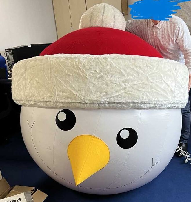 Професионална Коледна Украса-Надуваем Коледен Пингвин