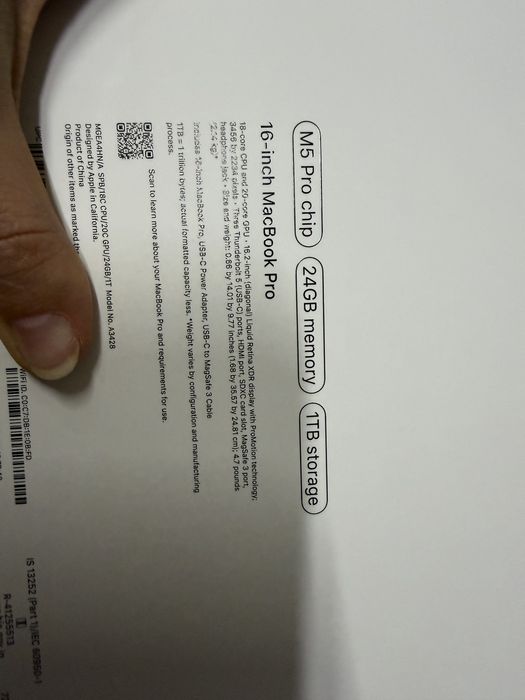 Apple , MacBook 16 24/1TB М5