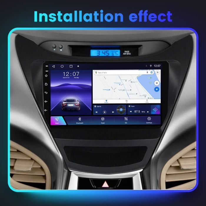 Navigatie Android 14 HYUNDAI ELANTRA 2012 1/8 Gb Waze CarPlay CAMERA