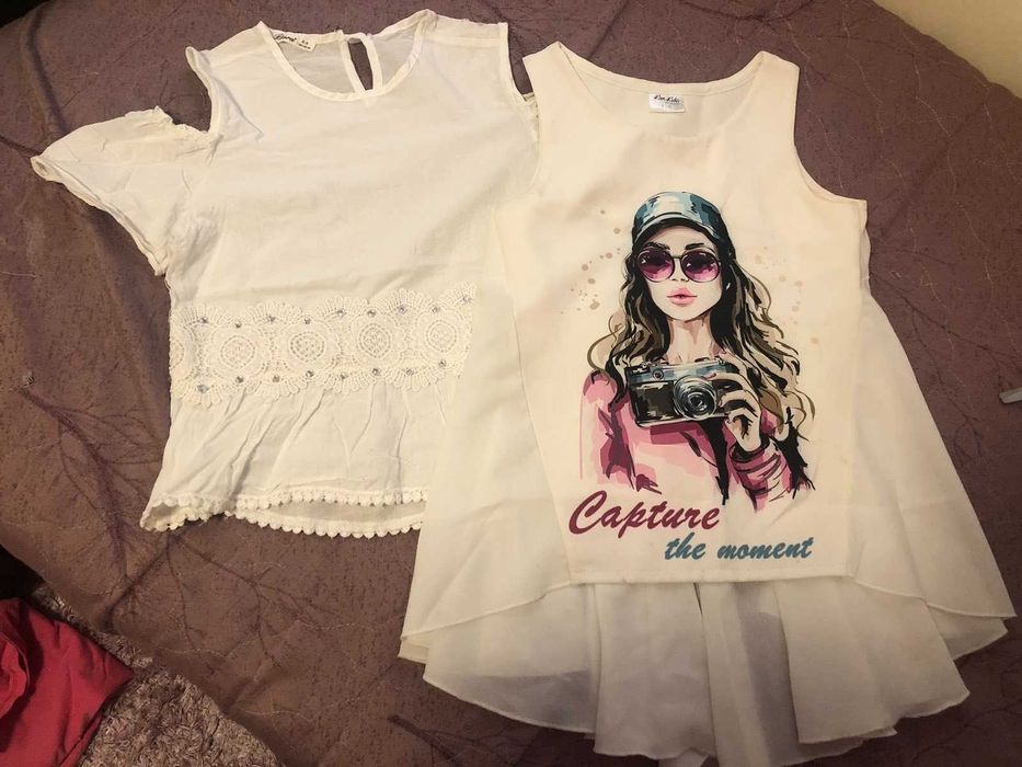 Детско кожено яке, тениски, сако и сет от шапки