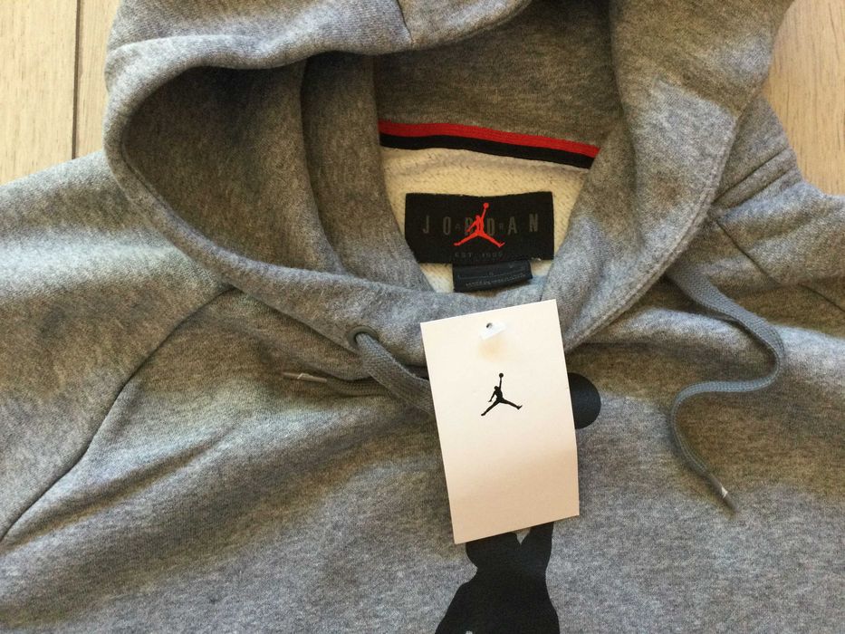 НОВ 100 % оригинален сив памучен суичър суитчър NIKE AIR JORDAN размер L от САЩ