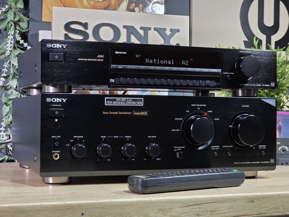 Sistem audio SONY QS, amplificator TA-FB720 QS, radio tuner  ST-SB920 QS, telecomanda, hifi retro,  impecabile