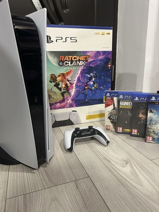 Playstation 5 disk | 1 TB | 4 jocuri si 1 controller si cutia originala
