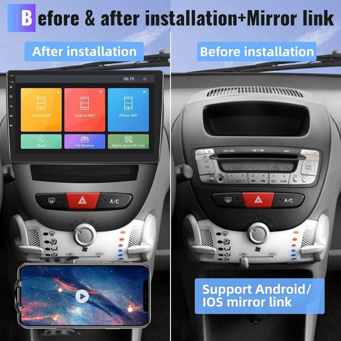 Мултимедия навигация за Toyota Aygo PEUGEOT 107 Citroen C1 Android