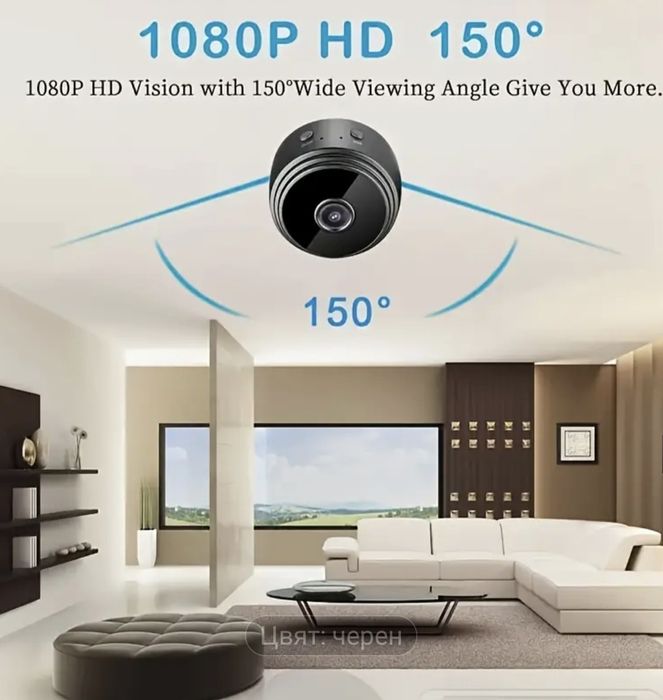 НАМАЛЕНИЕ! Мини безжична камера / с нощно виждане / магнитно захващане