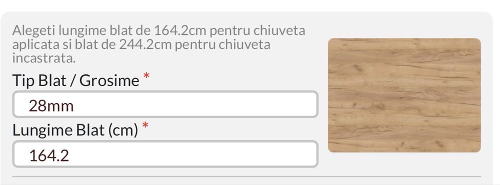 Blat bucatarie nou