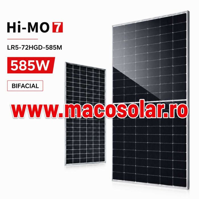 Panou Fotovoltaic LONGi 585W Hi-MO 7 LR5-72HGD-585M Bifacial Dual Glass Monocristalin HPDC