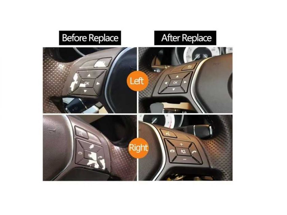 Капачета за бутони на волан за Mercedes E-Class W212 / W207 Facelift