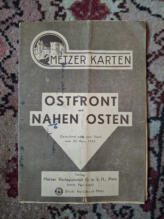 Harta plianta,Frontul de Est,cu Orientul Apropiat,30.03.1943/vezi fisa