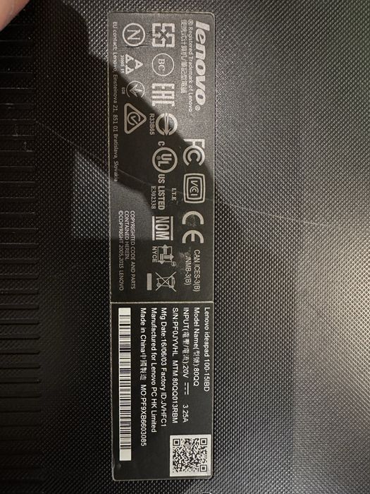 Lenovo Ideapad 100-15IBD на части