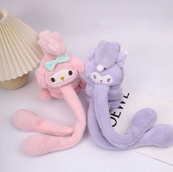 Плюшени светещи ушанки с мърдащи уши Hello Kitty Kuromi, Kitty Melody