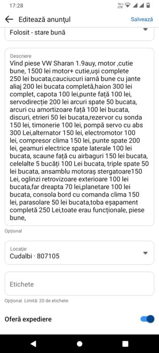Piese Volkswagen Sharan