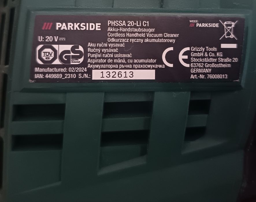 Aspirator parkside fara fir