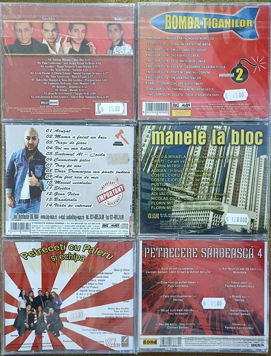 6 CD -uri cu muzică de petrecere și manele
