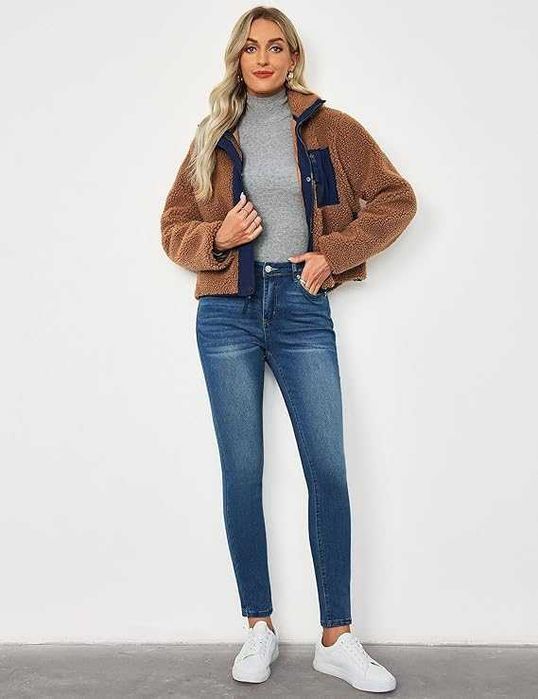 Blugi dama skinny talie inalta stretch jeggings slim fit modelator denim casual modern