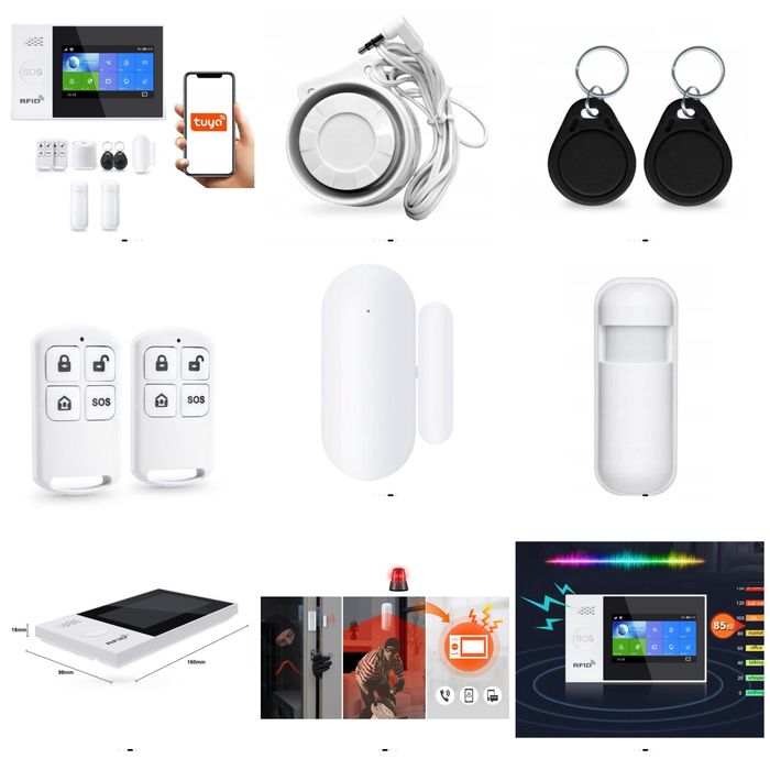 Alarma apartament Wireless LCD 4.3" Wifi GSM 4G, Onshop, Tuya Smart, 2x pir, Alb