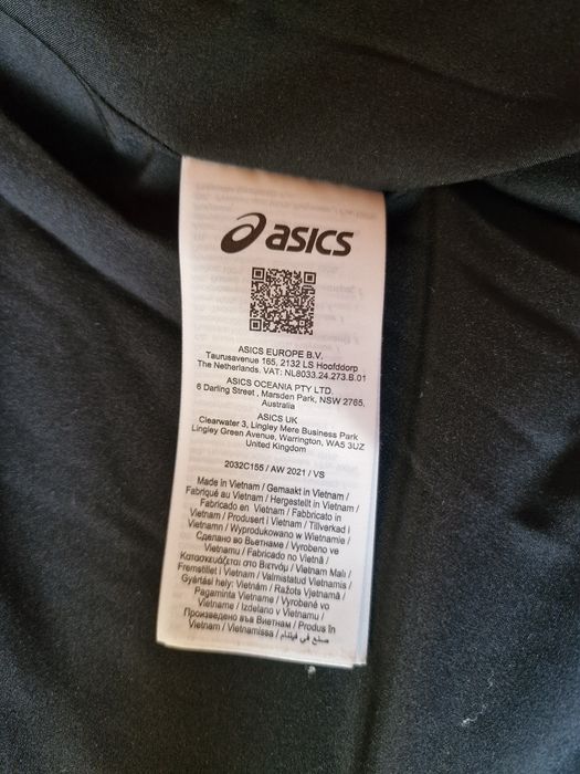 Олекотено спортно яке с качулка само е ПРОБВАН Asics (Черно) / Оригинално
