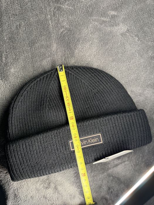 Calvin Klein patch chunky rib docker caciula unisex lana neagra noua