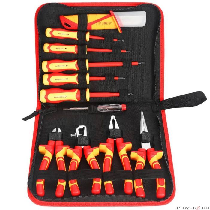 Set scule izolate pentru electricieni, trusa 11 piese, Kraft