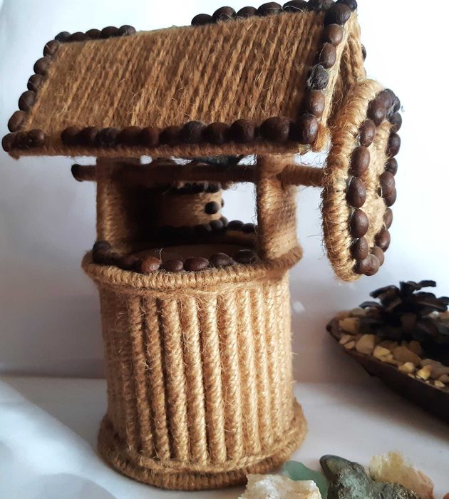 2 fântâni decorative, artizanale, vechi + pietre semiprețioase