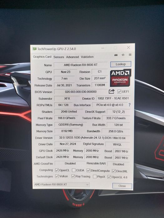 Продам видеокарту XFX RX 6600 xt