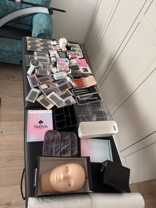 Set complet extensii gene, pat de gene, scaun si lampa