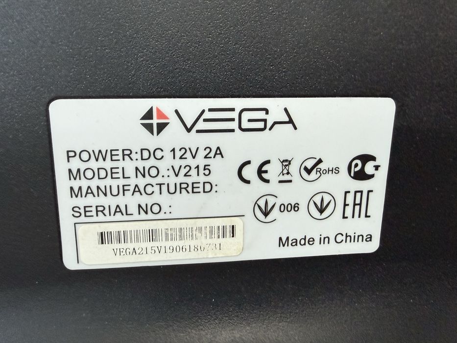 Монитор VEGA без зарядки в рабочем состоянии