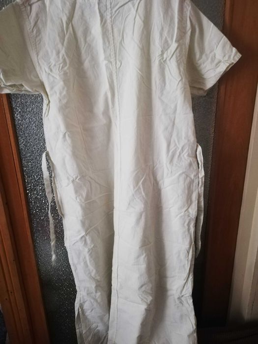 Rochie alba cu pantaloni la set, Marimea XL - Negociabil