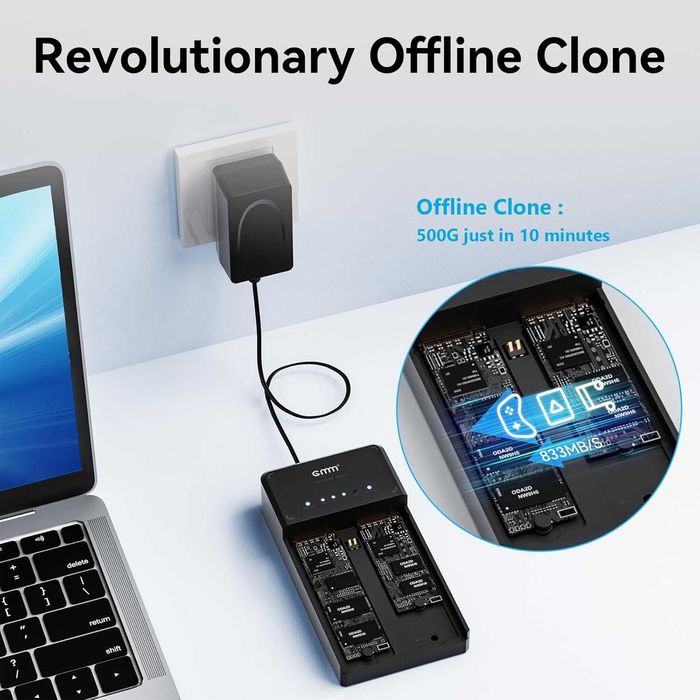 Докинг станция NVMe Clone, 10Gbit/s Dual-Bay Tool-Free USB C към NVME