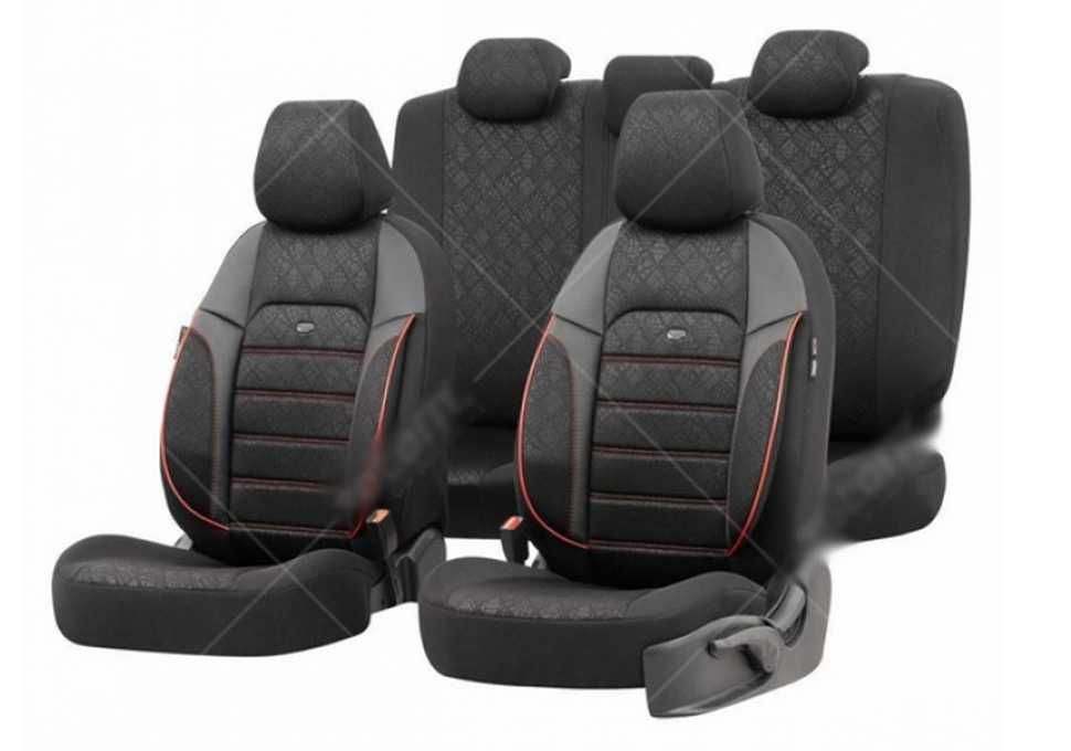 Тапицерия Прайв PRV3102 Черно/Червен Кант