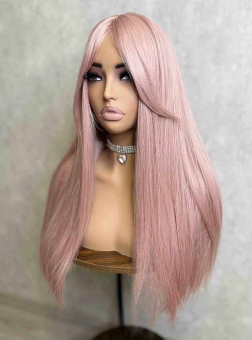 Парик розовый термоволокно