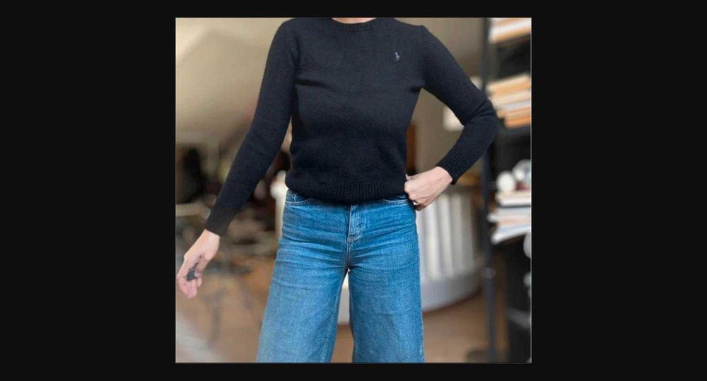 Pulover tricotat Ralph Lauren 90% Lana 10% Cashmere - Negru - S/M